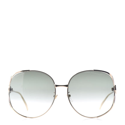 Gucci Metal Oversized Round Frame GG0225S Sunglasses Gold 2 of 12