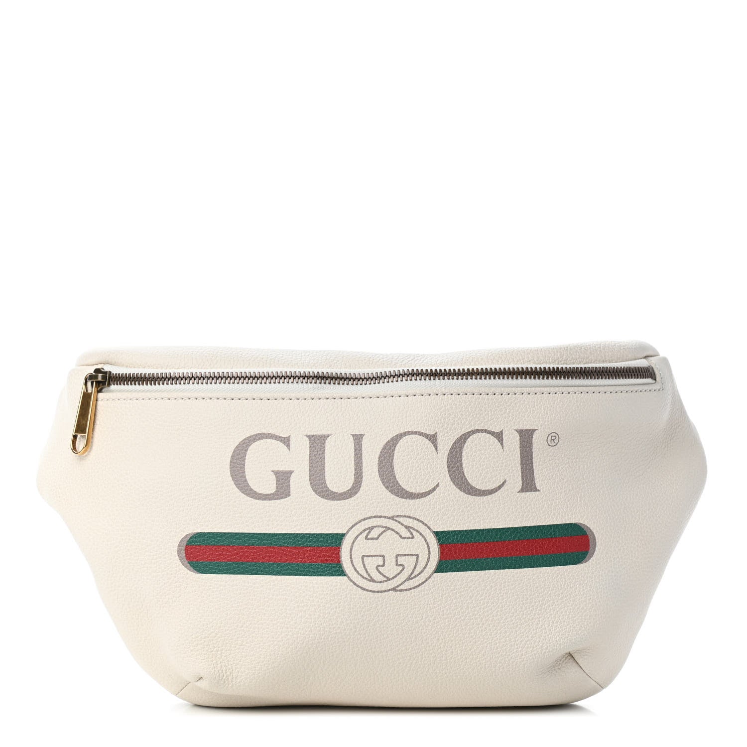 Gucci Grained Calfskin Logo Belt Bag White 2 of 19