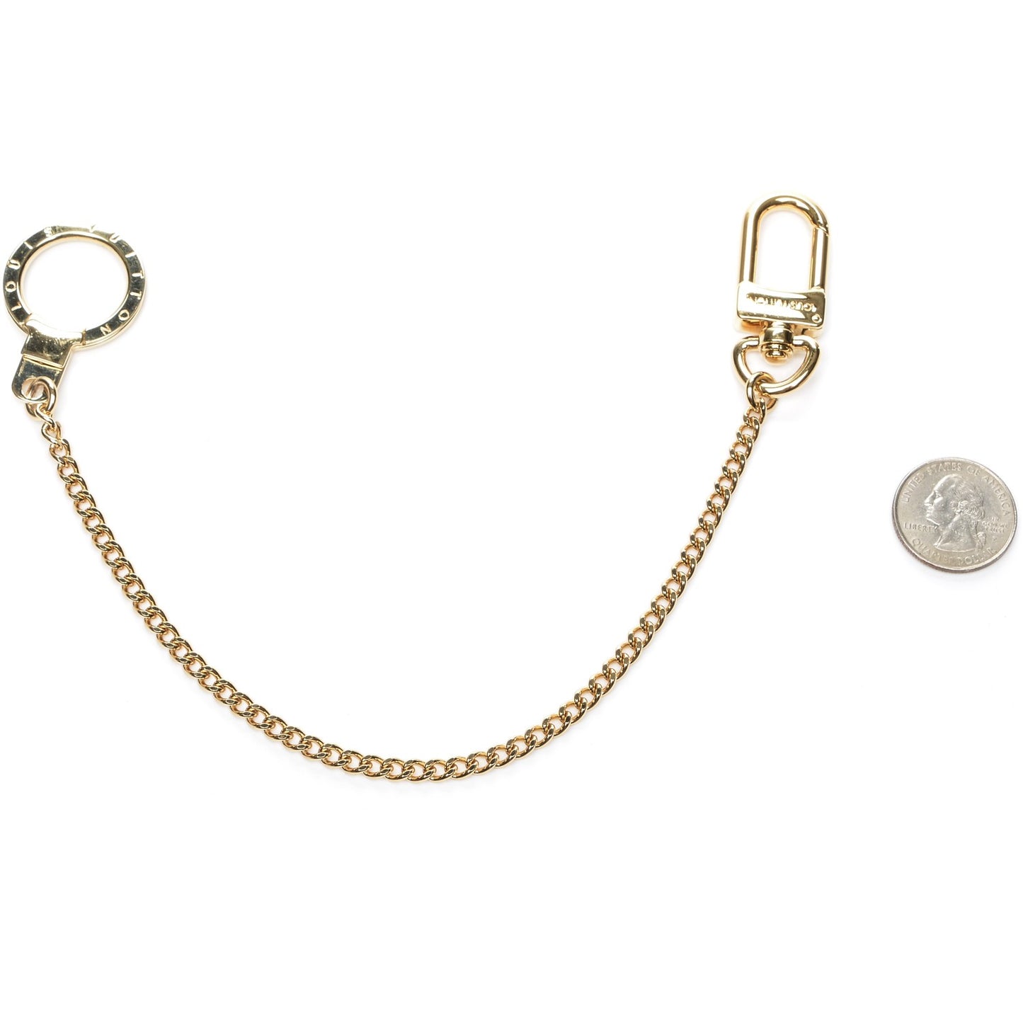 Metal Pochette Extender Key Ring Chain Gold