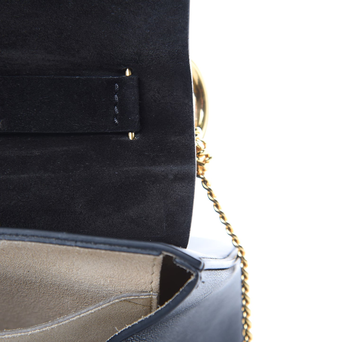 Suede Smooth Calfskin Drew Shoulder Bag Black