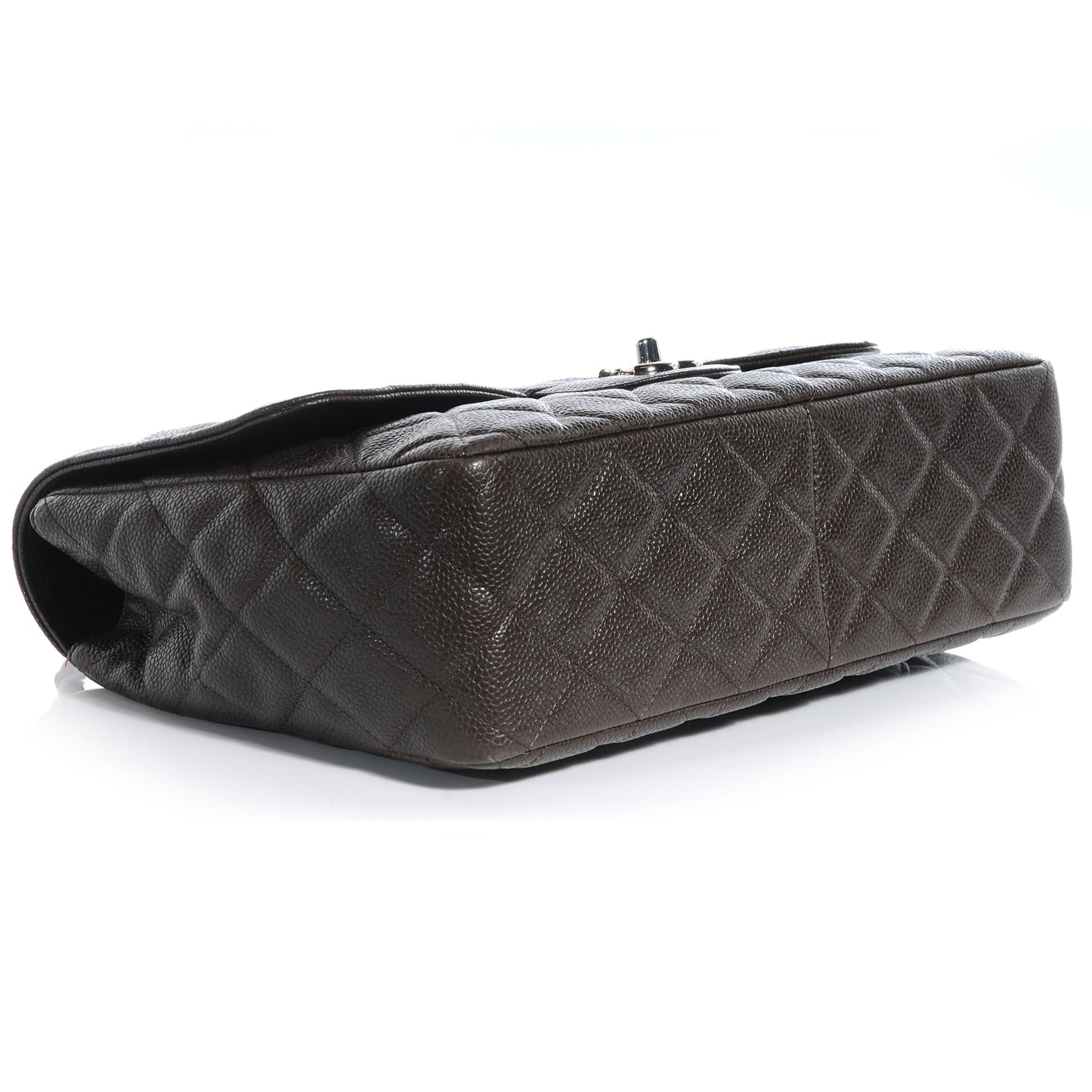 Caviar Jumbo Single Flap Dark Brown