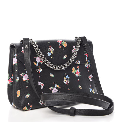 Louis Vuitton Soft Calfskin Lockme II Floral Chain Bag BB Black 3 of 10