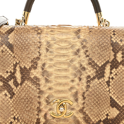 Chanel Snakeskin Metal Top Handle Carry Chic Flap 5 of 13
