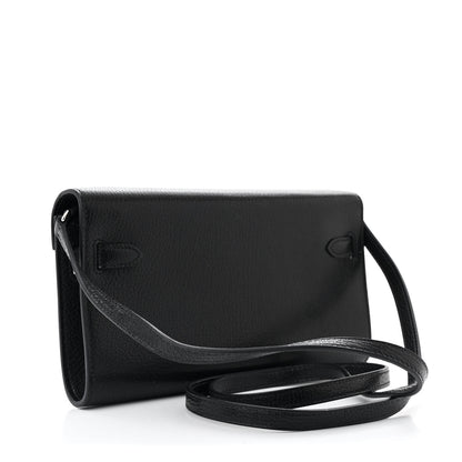 Hermes Chevre Chamkila Kelly Wallet To Go Black 3 of 11