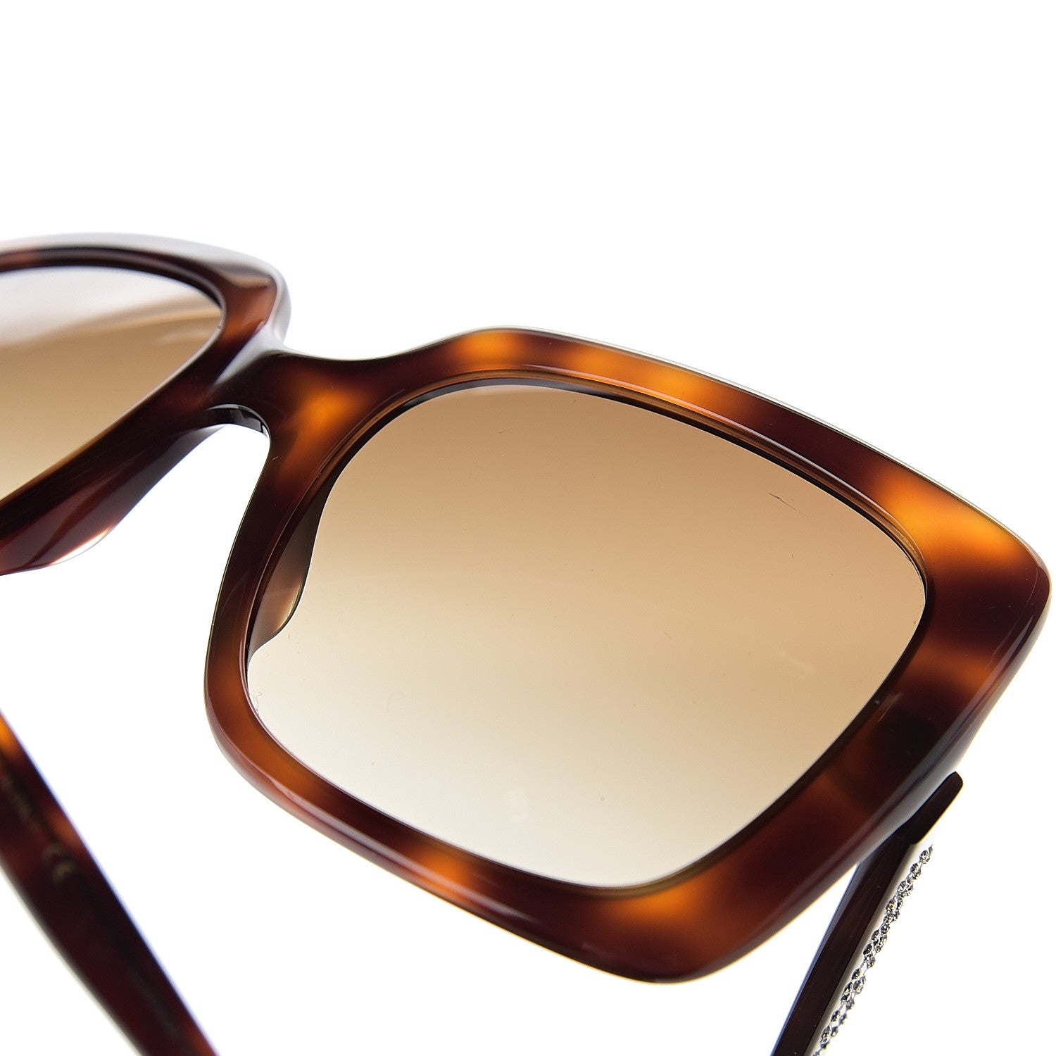 Gucci Square Frame Crystal Sunglasses GG 0418S Tortoiseshell 8 of 10