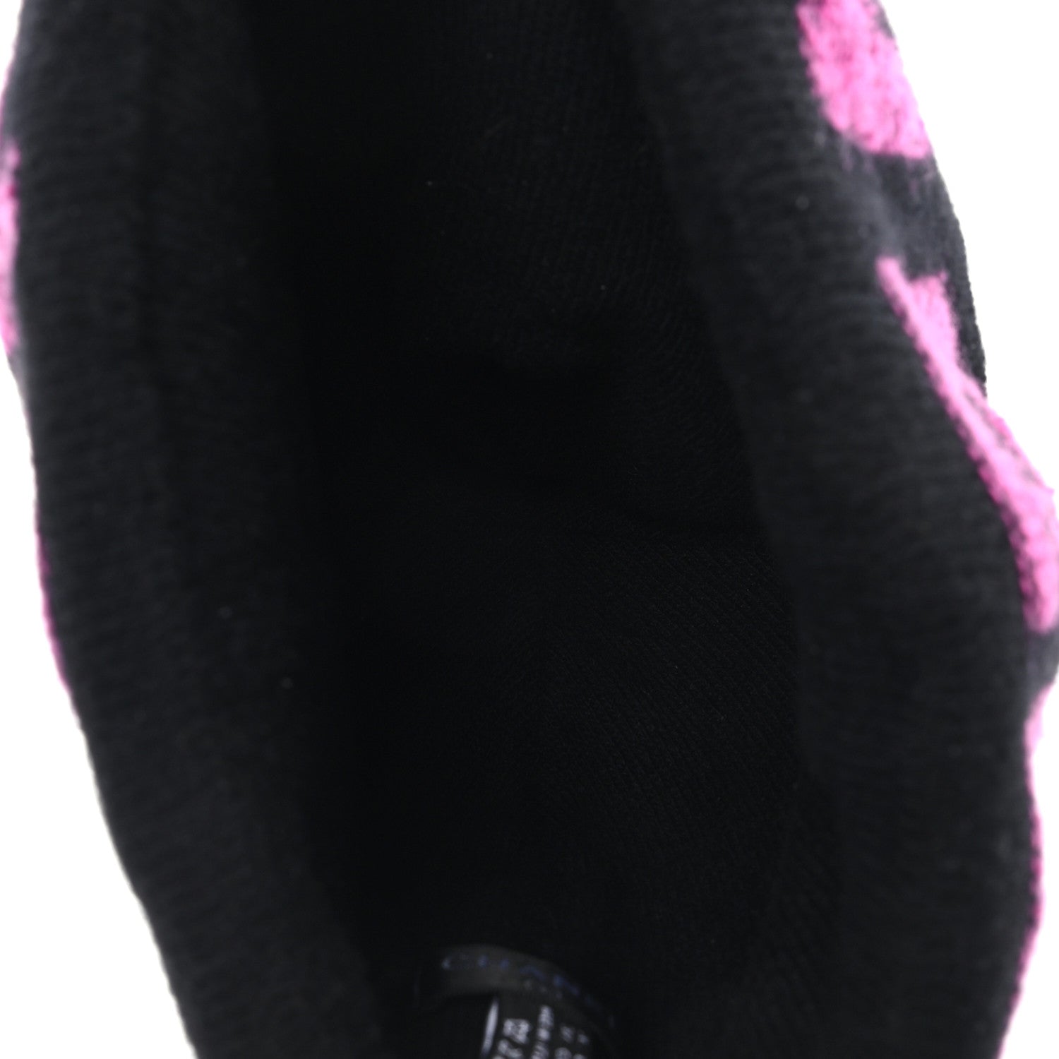 Chanel Cashmere Logo Beanie Hat Black Fuchsia 4 of 5