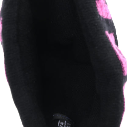 Chanel Cashmere Logo Beanie Hat Black Fuchsia 4 of 5