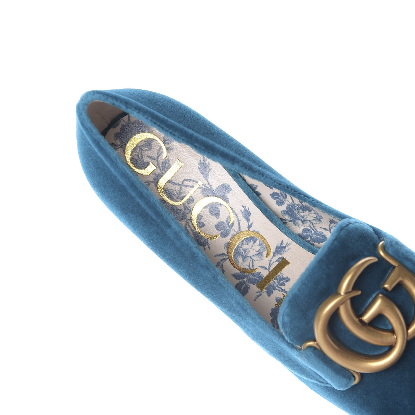 Softy Velvet GG Victoire 55mm Loafer Pumps 37.5 Pavone