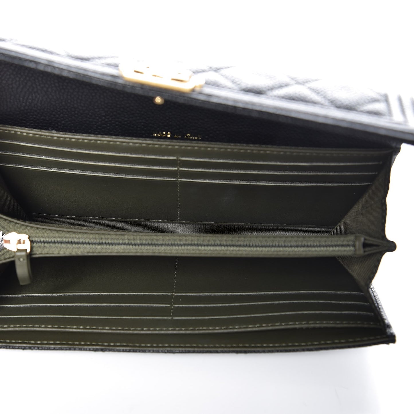 Caviar Quilted Boy Flap Wallet Black