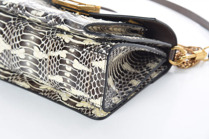 Givenchy Elaphe Goatskin Small GV3 Shoulder Bag Brown Natural 6 of 8