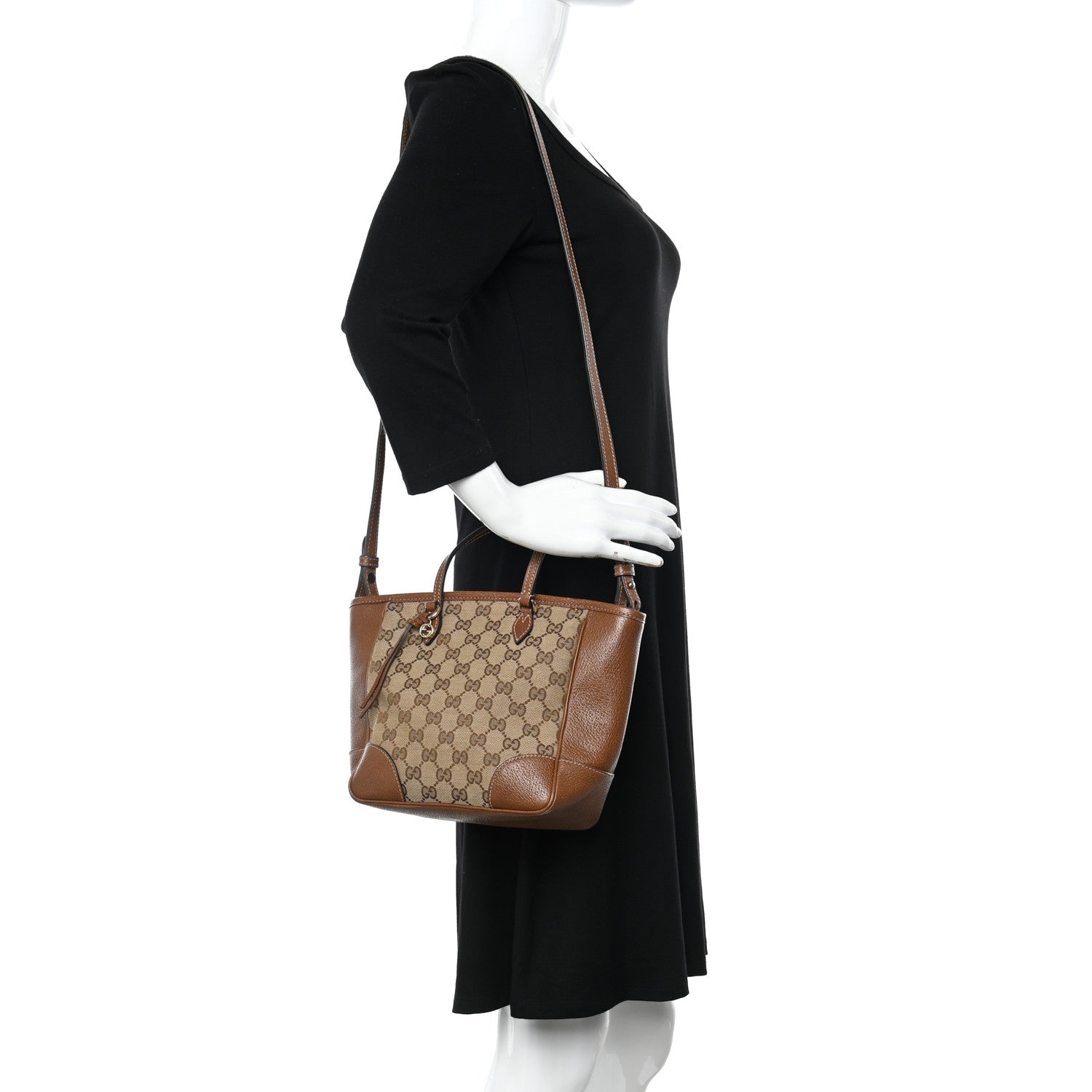 Gucci Monogram Small Bree Tote Beige Tabacco 2 of 9