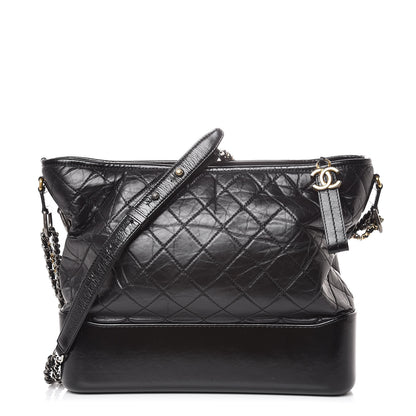Chanel Aged Calfskin Quilted Large Gabrielle Hobo Black 1 of 18