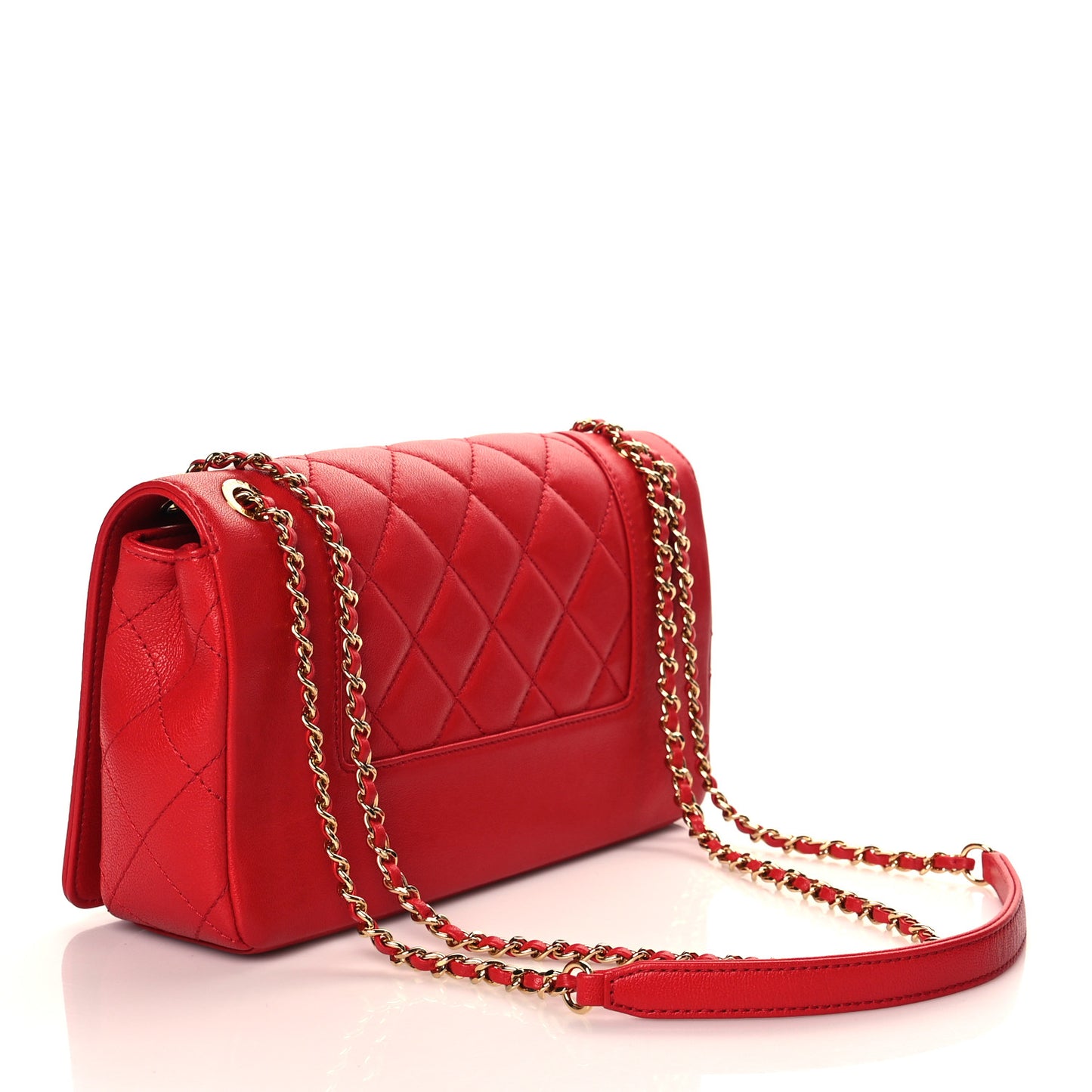 Sheepskin Quilted Medium Vintage Mademoiselle Flap Red