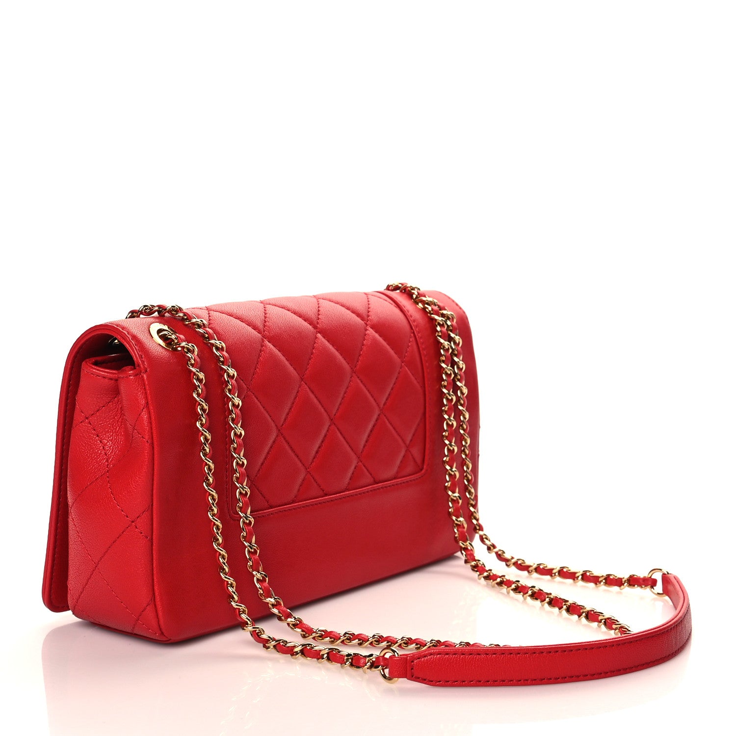 Chanel Sheepskin Quilted Medium Vintage Mademoiselle Flap Red 3 of 11