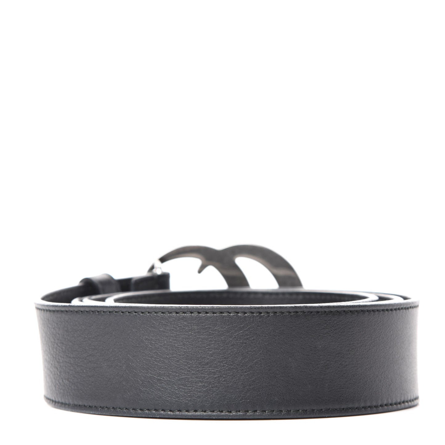 Moon Calfskin Nickel Double G 40mm Belt 110 44 Black