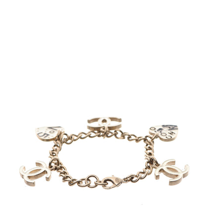 Chanel Crystal Chain CC No 5 Charm Bracelet Gold Multicolor 2 of 3