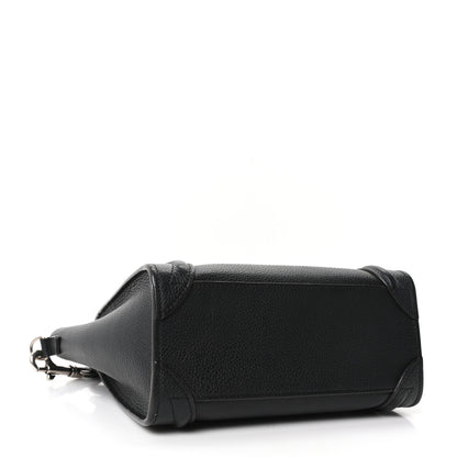 Celine Drummed Calfskin Nano Luggage Black 4 of 9