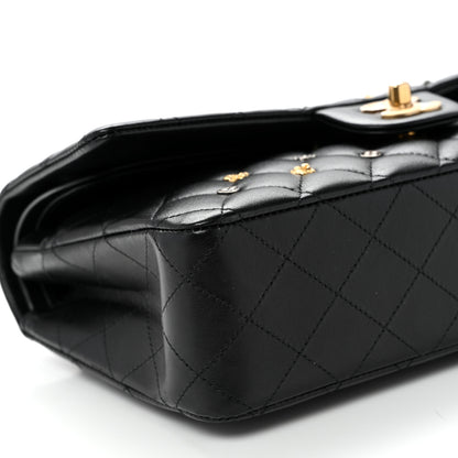 Chanel Lambskin Quilted Studded Medium Double Flap Black 9 of 11