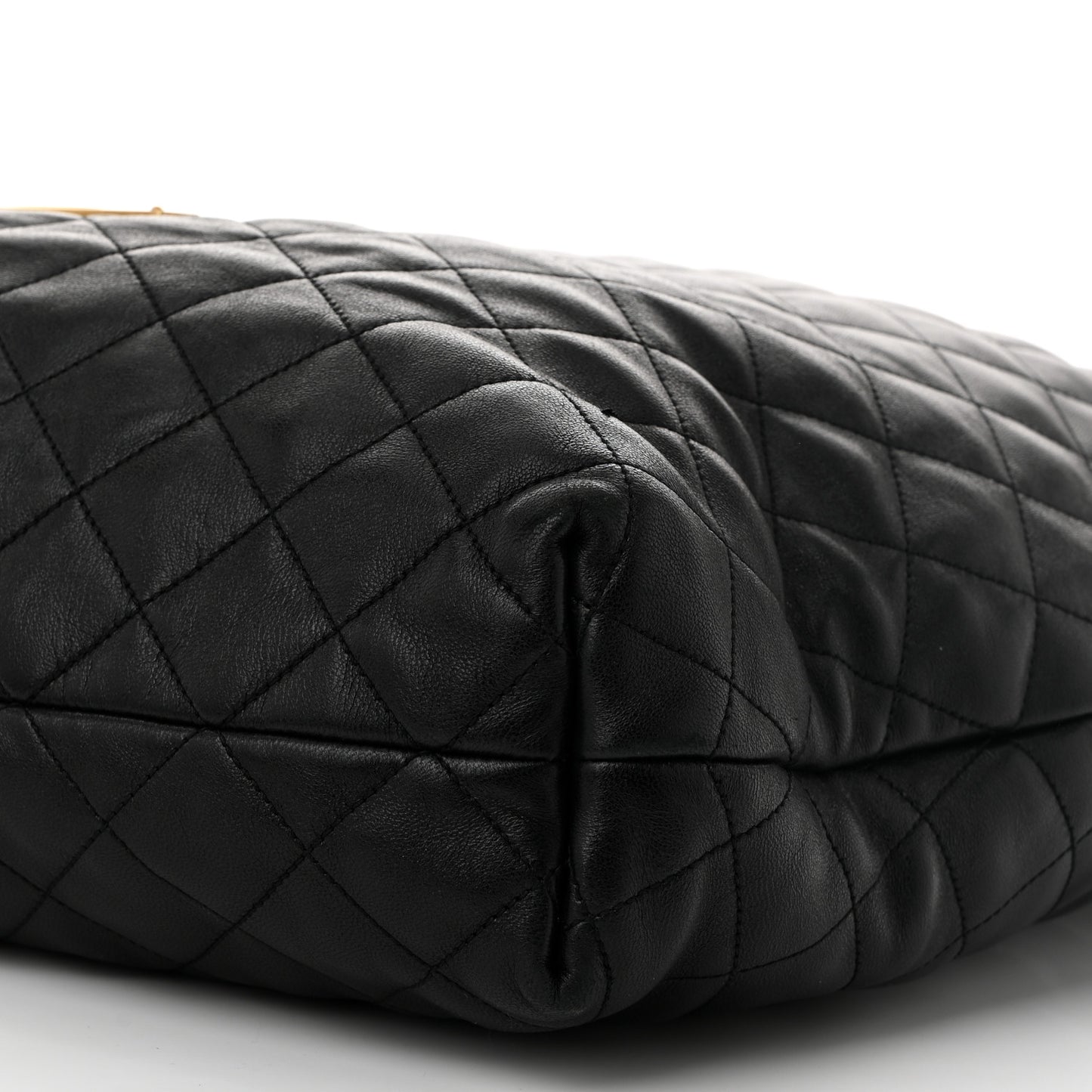 Lambskin Quilted Maxi Icare Shopping Tote Black