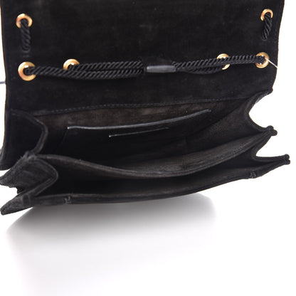 Saint Laurent Suede Medium Monogram Fetish Satchel Black 5 of 9