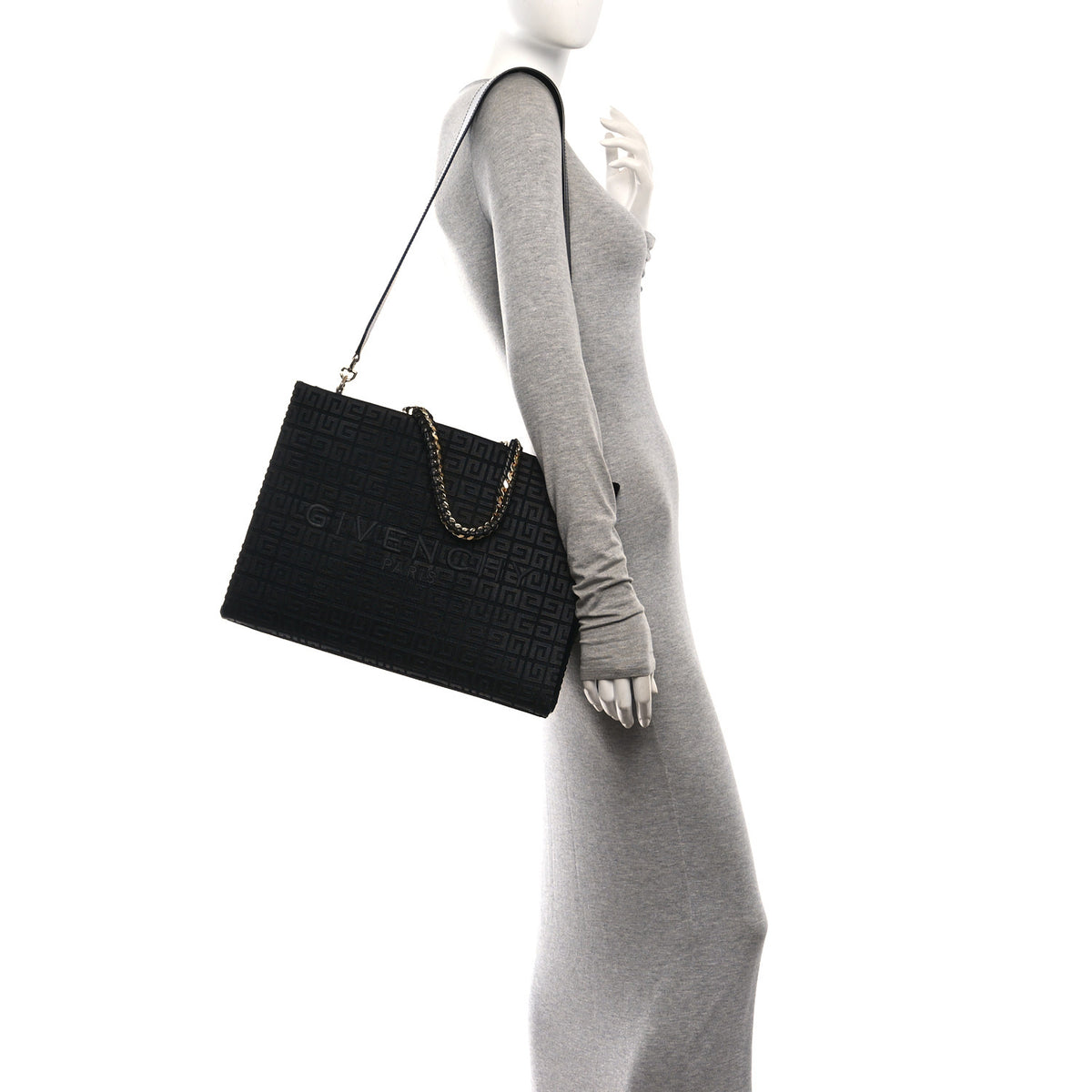 Givenchy Canvas Jacquard 4G Medium Chain Tote Black 2 of 10