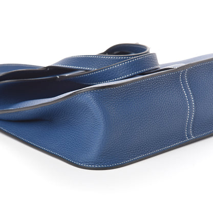 Hermes Taurillon Clemence Halzan 31 GM Deep Bleu 8 of 9