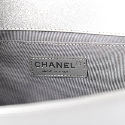 Chanel Metallic Calfskin Quilted Medium Boy Flap Silver 6 of 11
