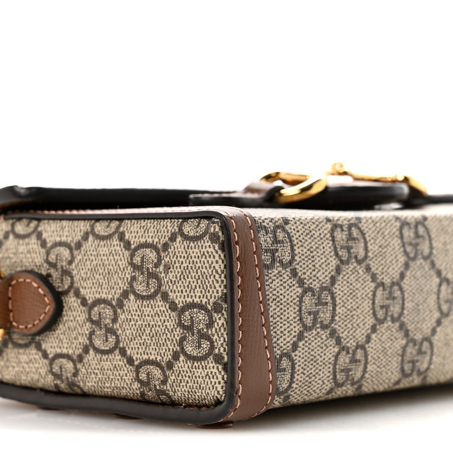 Gucci GG Supreme Monogram Mini Horsebit 1955 Shoulder Bag Beige Brown Sugar 9 of 11