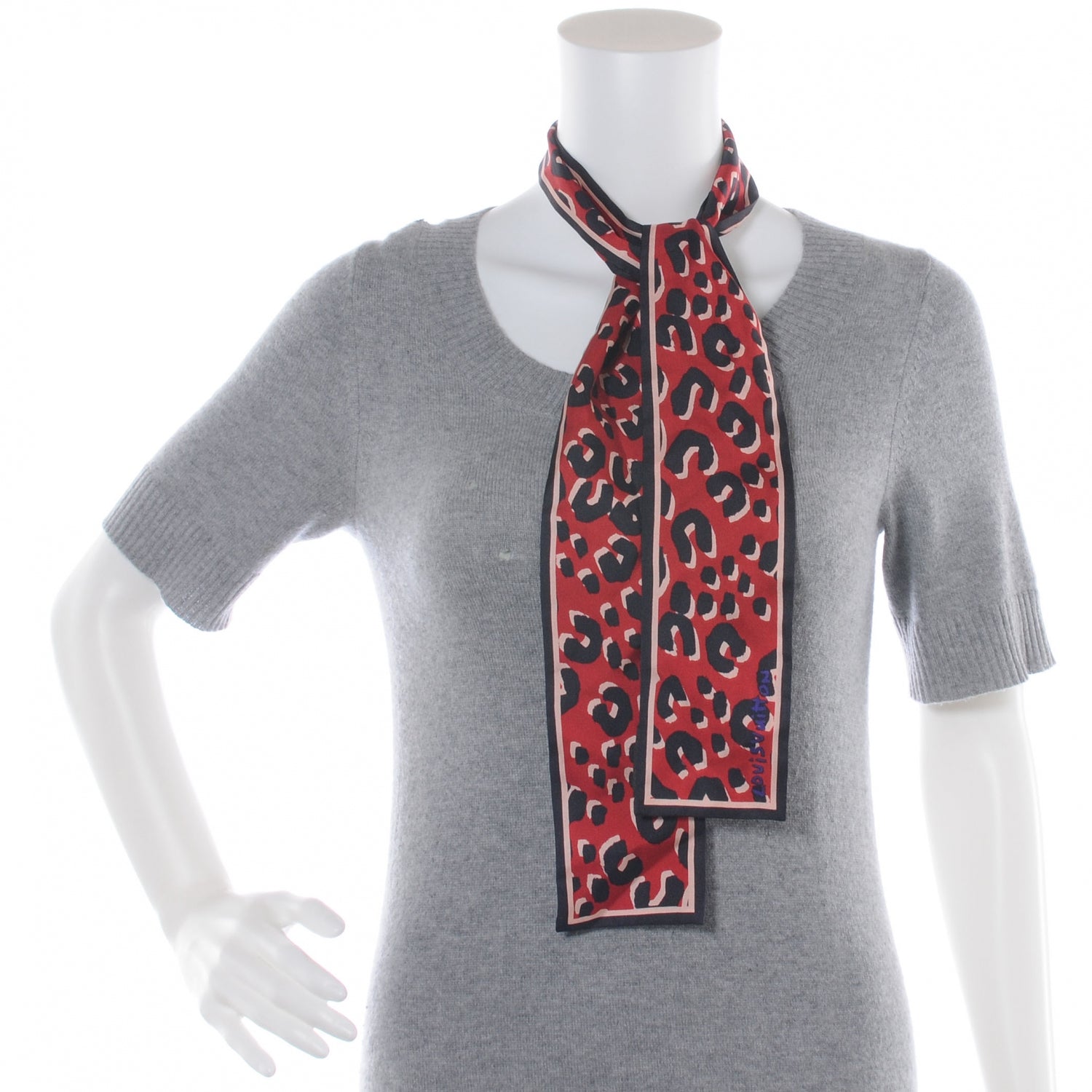 Louis Vuitton Silk Leopard Bandeau Rouge 4 of 6