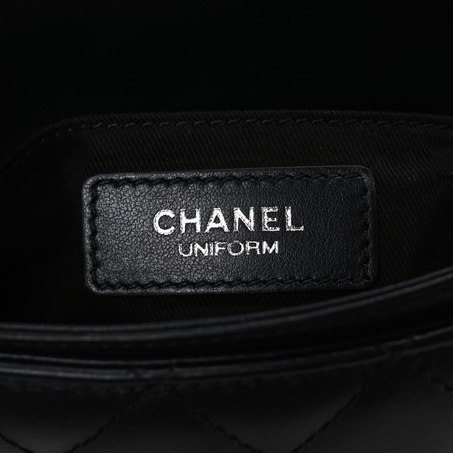 Chanel Calfskin Quilted CC Uniform Flap Belt Bag Black 6 of 10
