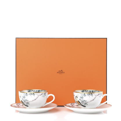 Hermes Porcelain Carnets d'Equateur Tea Cup and Saucer Set of 2 9 of 9