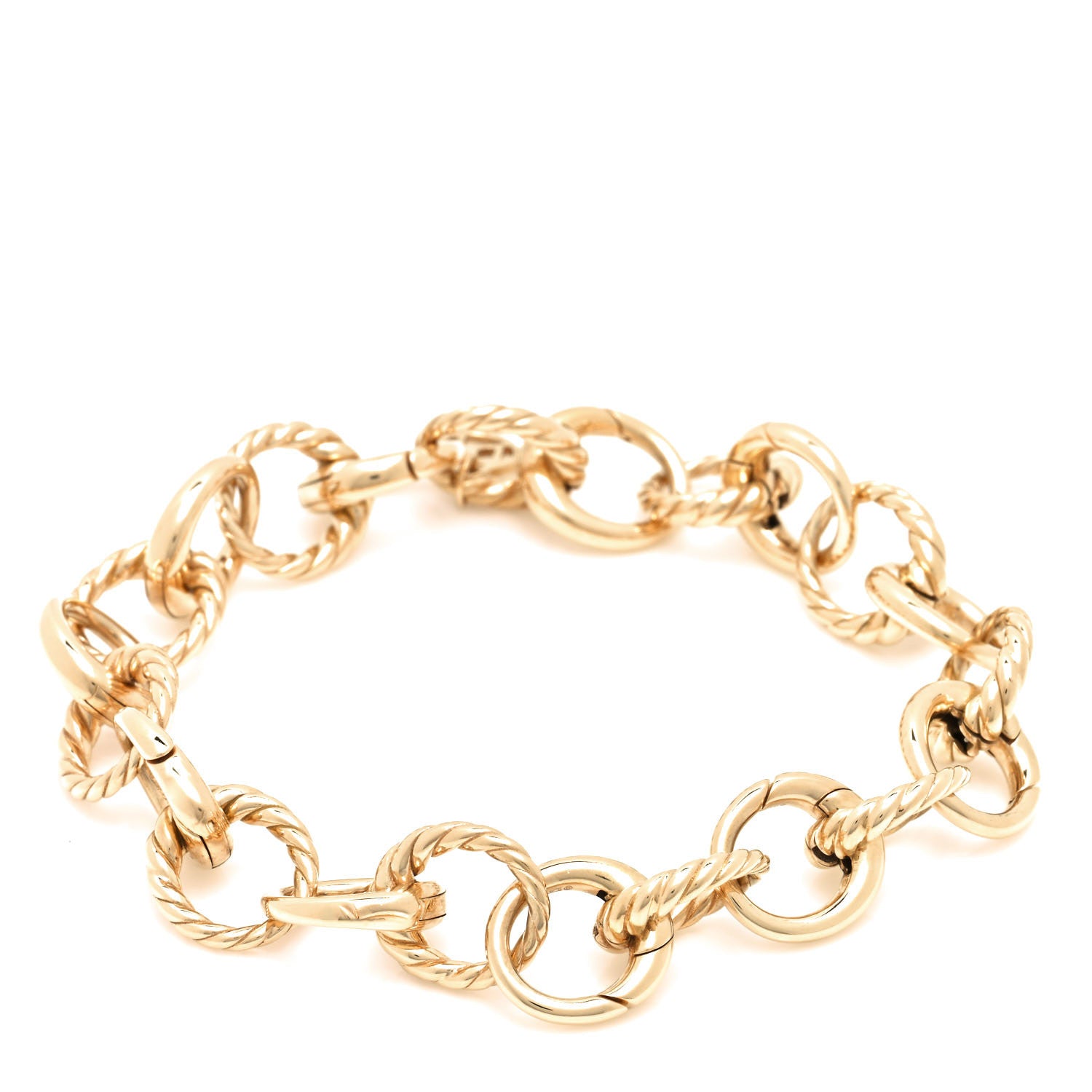 David Yurman 18K Yellow Gold 12mm Large Oval Link Bracelet 3 of 5