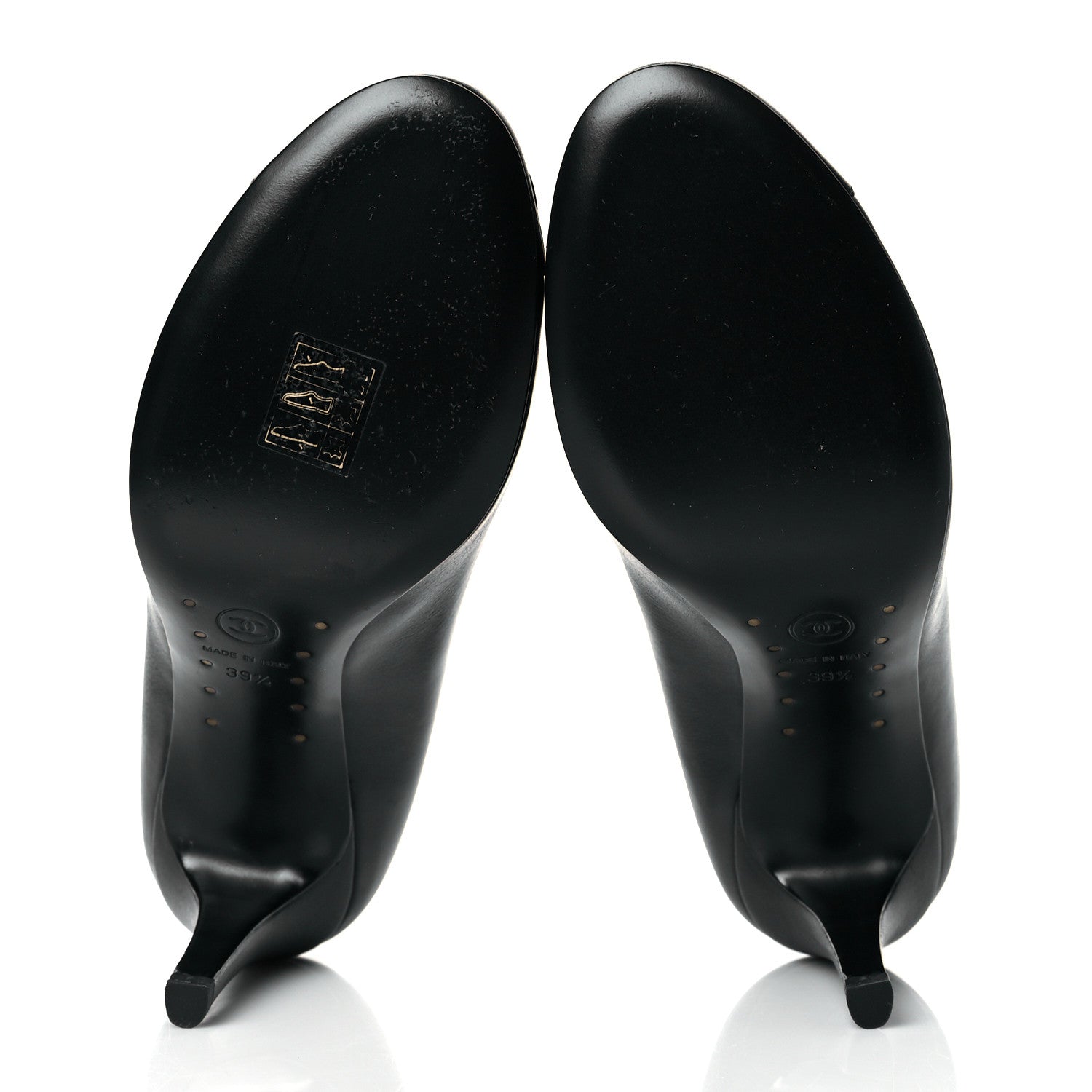 Chanel Lambskin Camellia Pumps 39.5 Black 6 of 11