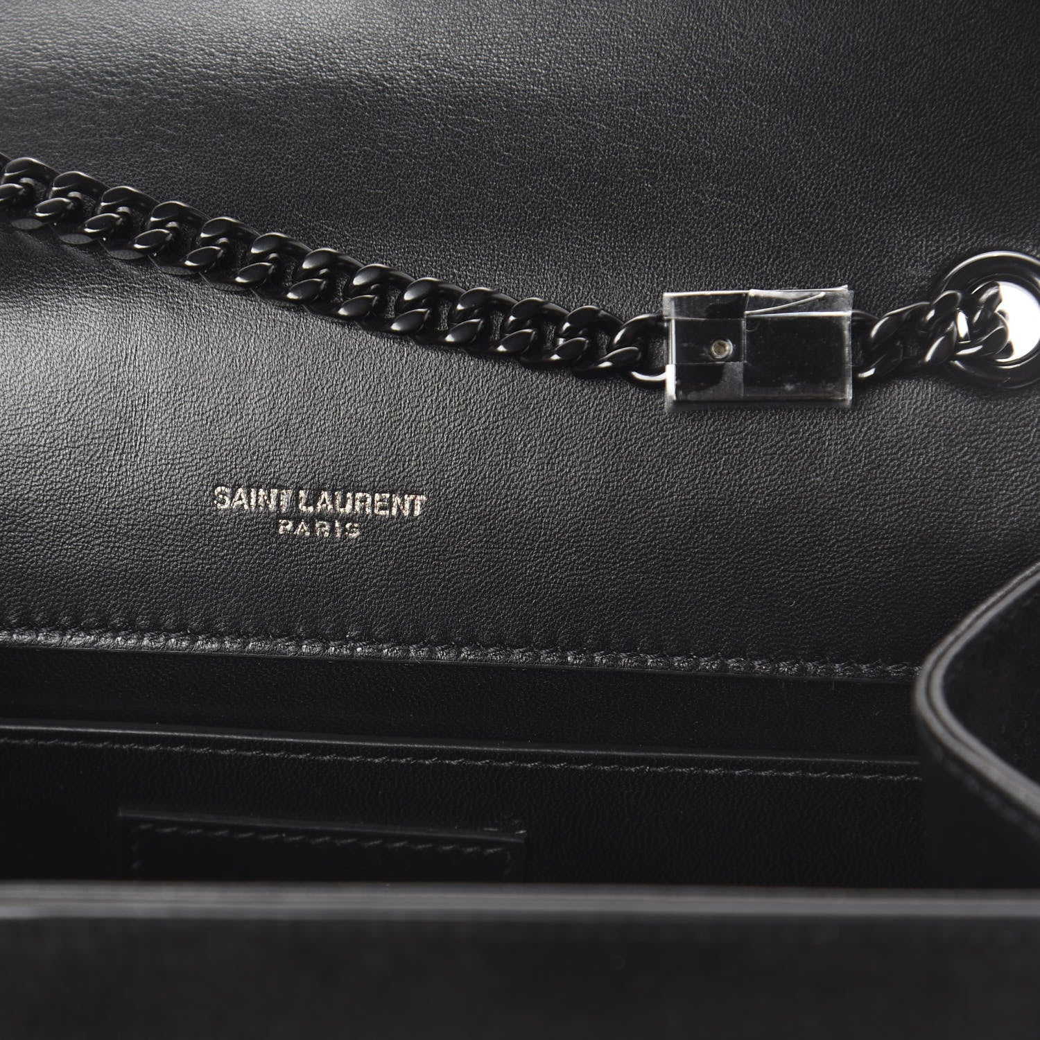 Saint Laurent Suede Crystal Small Classic Monogram Kate Satchel Black 6 of 8