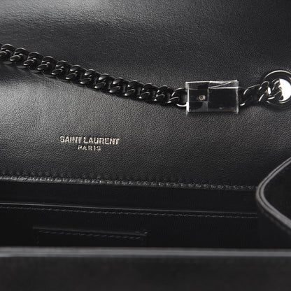 Saint Laurent Suede Crystal Small Classic Monogram Kate Satchel Black 6 of 8