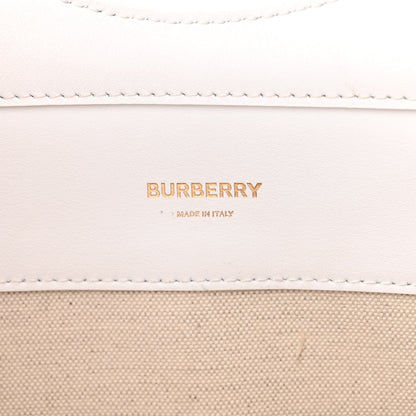 Burberry Monogram Canvas Smooth Calfskin Medium Pocket Bag White Beige 6 of 20