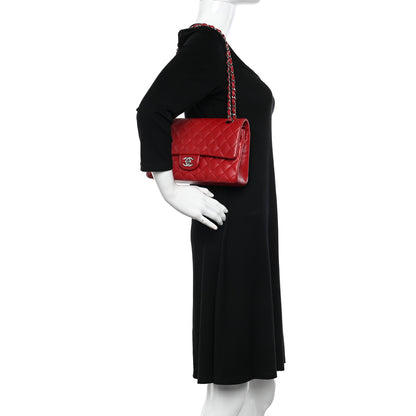 Chanel Lambskin Quilted Medium Double Flap Red 2 of 11
