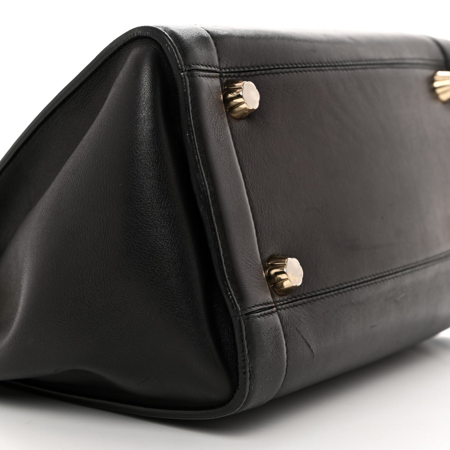 Calfskin Sofia Rainbow Top Handle Bag Black