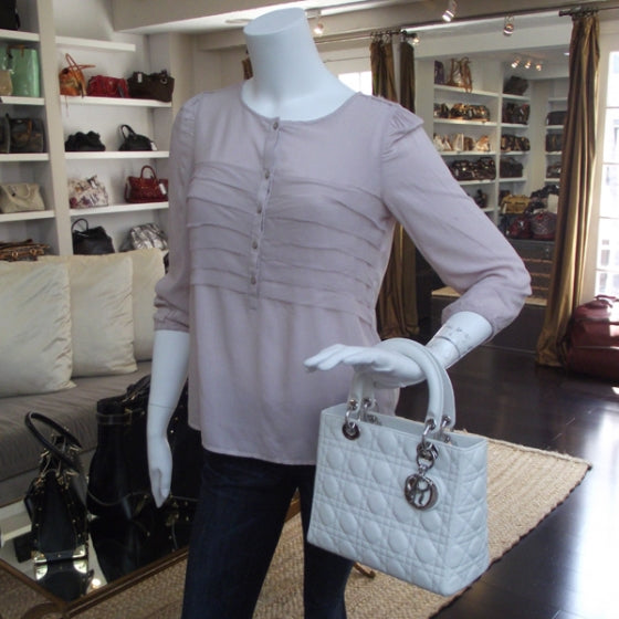 Lambskin Cannage Medium Lady Dior White