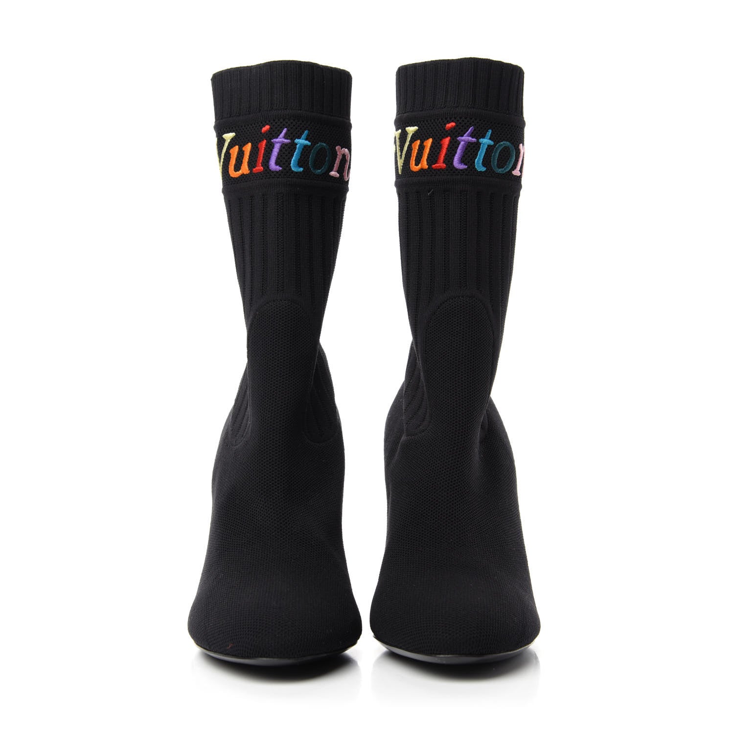 Louis Vuitton Stretch Fabric New Wave Silhouette Ankle Boots 37 Black 2 of 9