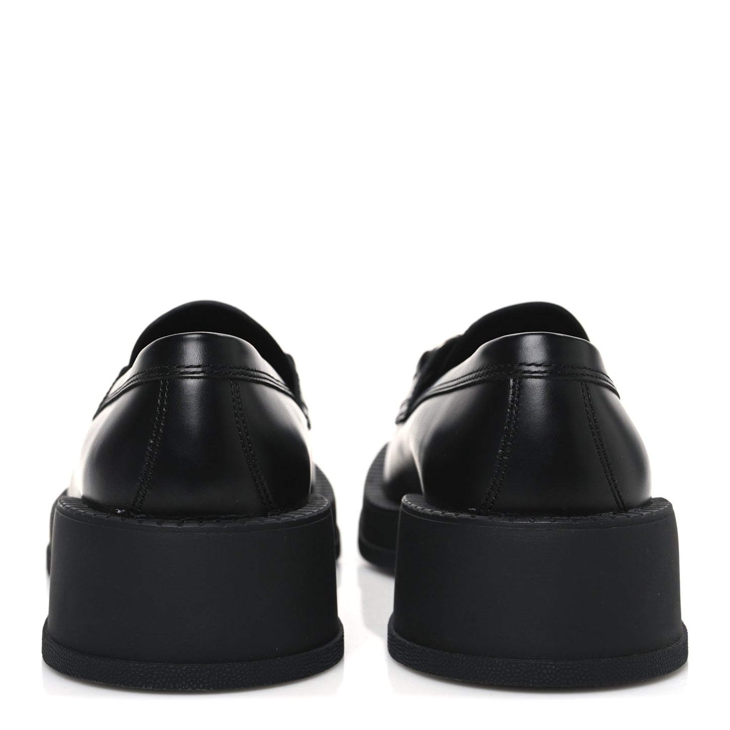 Calfskin Horsebit Mens Chunky Loafers 10.5 Black