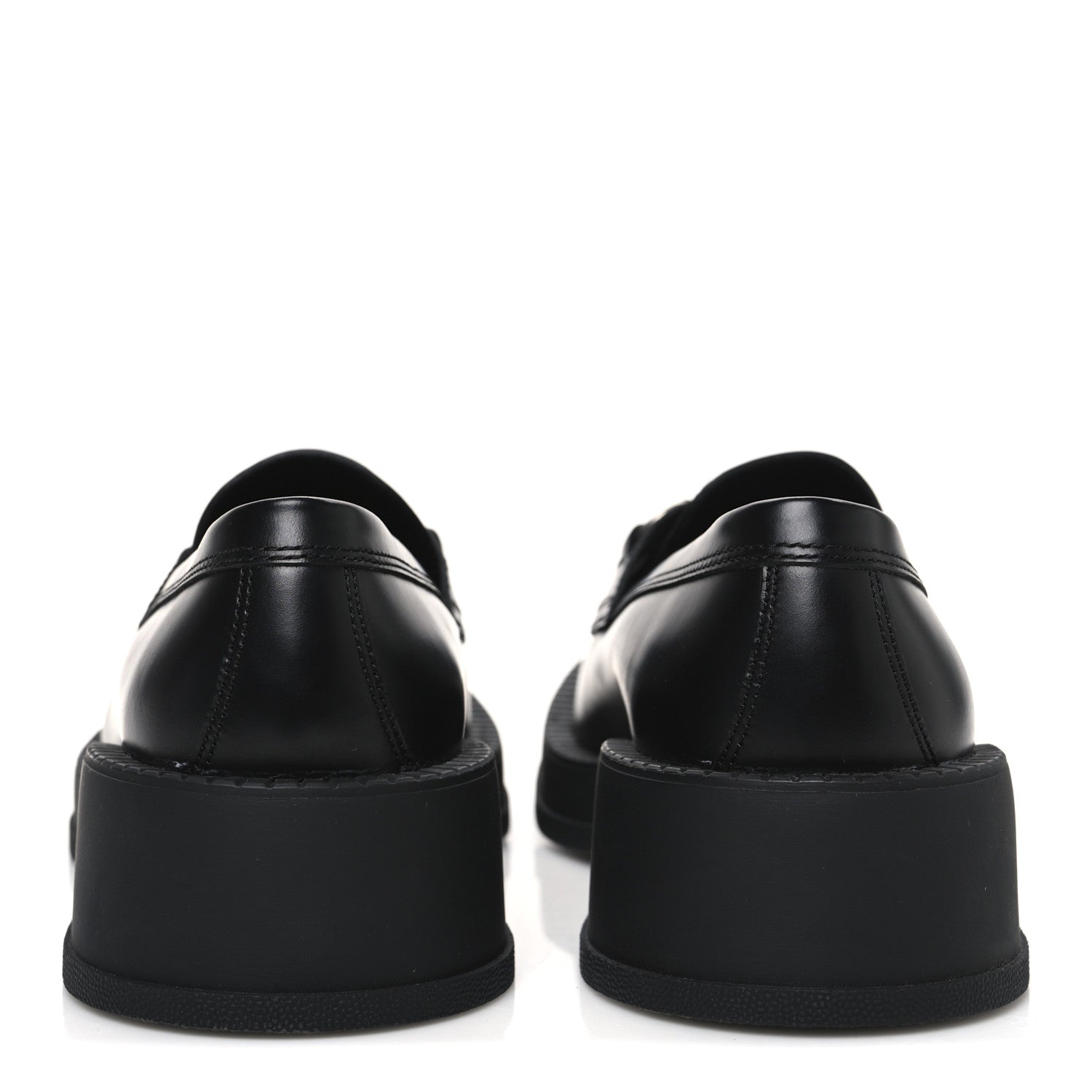 Gucci Calfskin Horsebit Mens Chunky Loafers 10.5 Black 6 of 10
