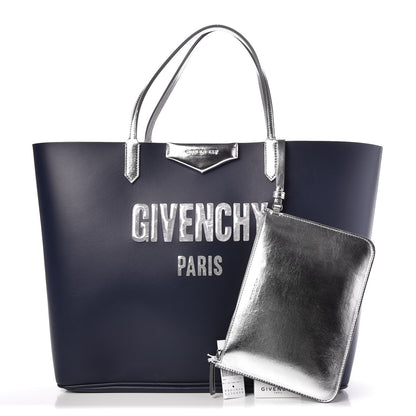 Givenchy Calfskin Large Antigona Tote Night Blue Silver 1 of 9