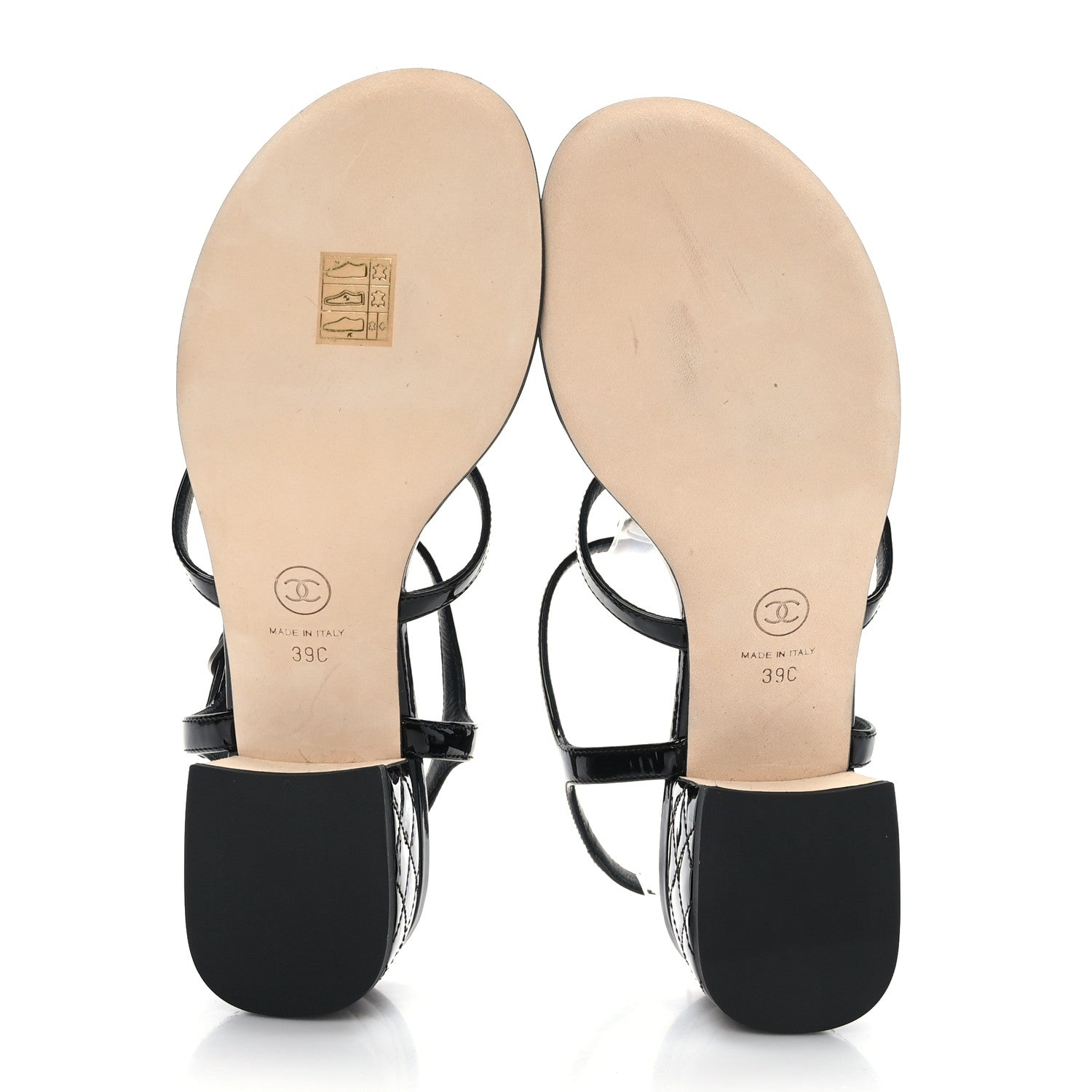 Chanel Patent CC Logo Thong Sandals 39 Black 5 of 7