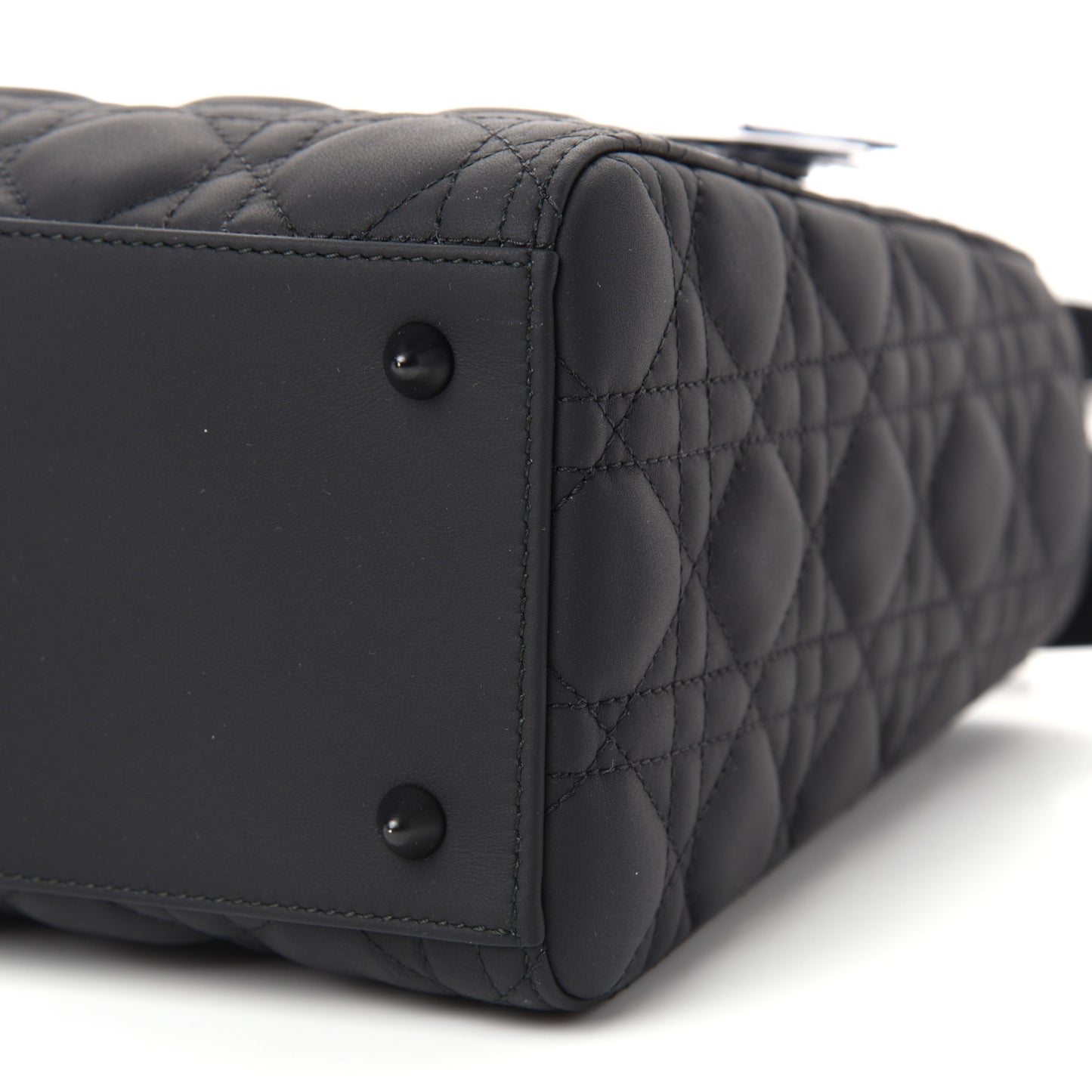 Ultra Matte Calfskin Cannage Medium Lady Dior Black