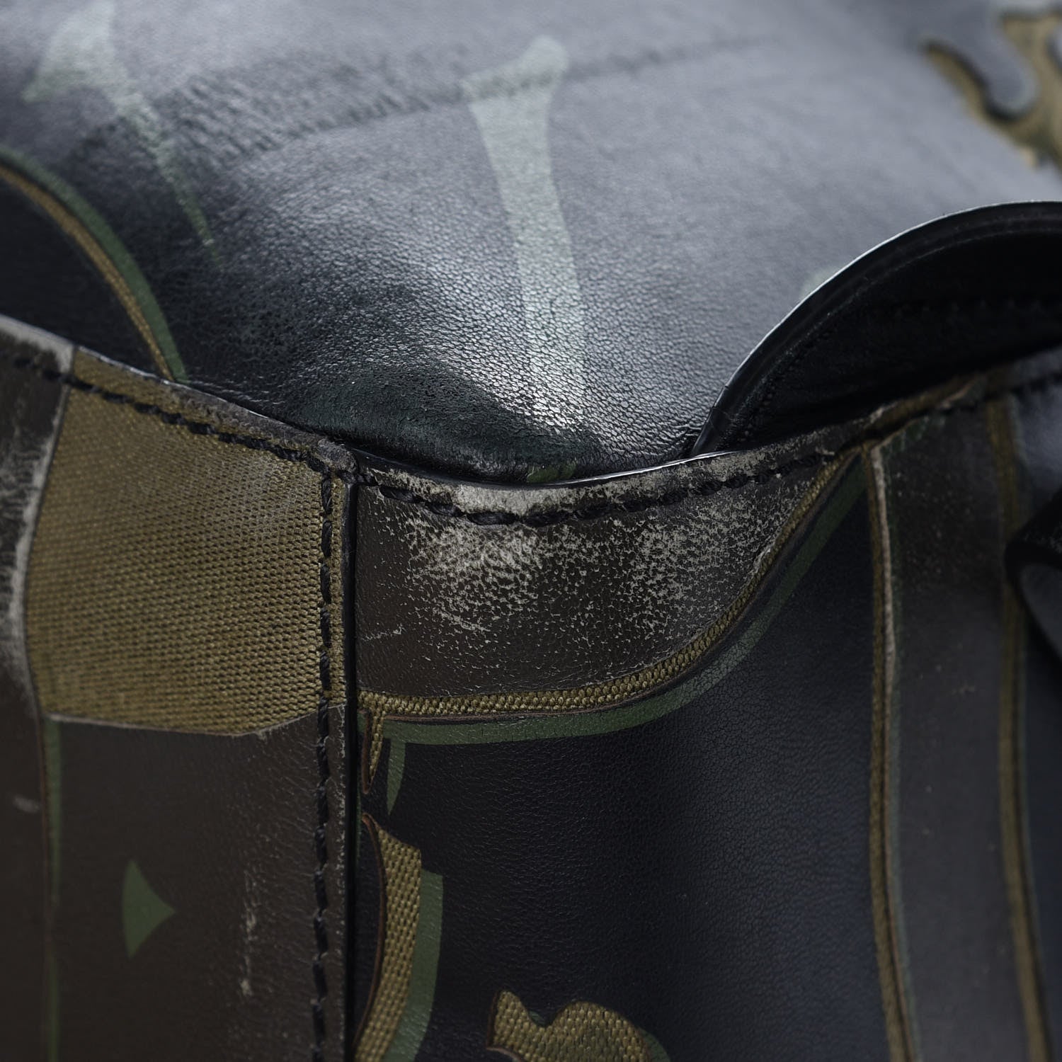 Valentino Garavani Nappa Canvas Panther Backpack Green 12 of 15