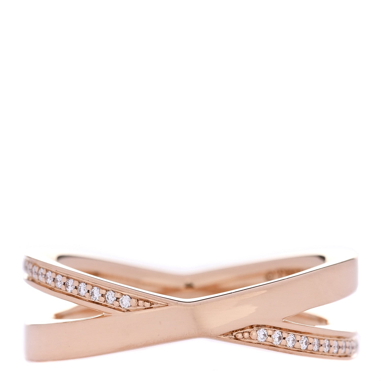 Tiffany 18K Rose Gold Diamond Atlas X Narrow Ring 53 6.25 3 of 4