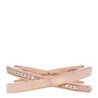 Tiffany 18K Rose Gold Diamond Atlas X Narrow Ring 53 6.25 3 of 4