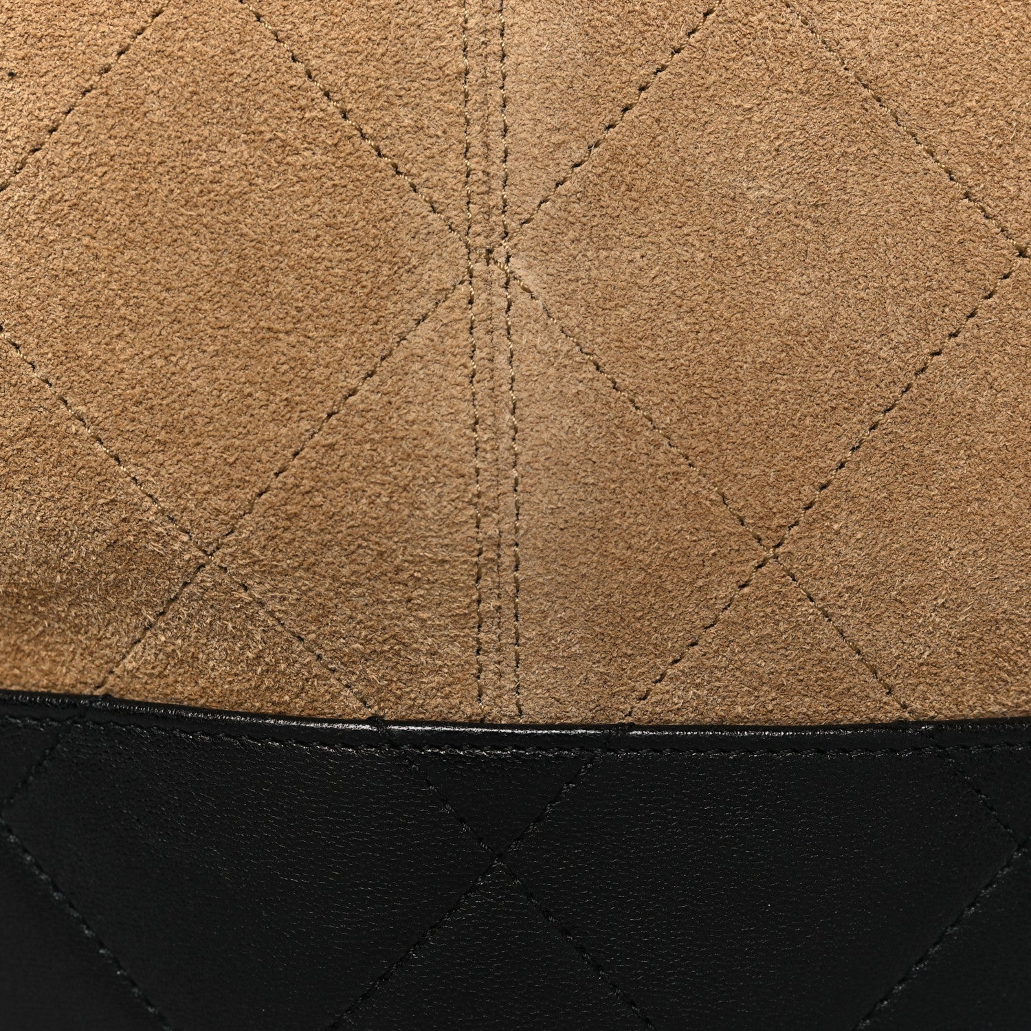 Chanel Suede Calfskin Shiny Lambskin Quilted Large Coco Base Shopping Bag Beige Black 8 of 10