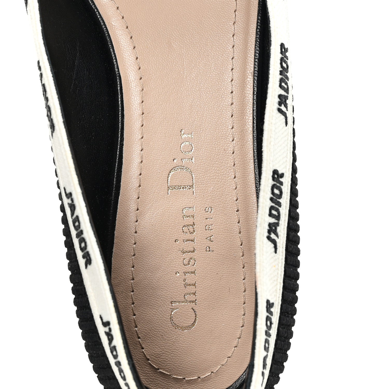 Christian Dior フラットシューズ　リボン　36 1/2 Christian Dior Fabric Ribbon Embroidered J'Adior Ballet Flats 36